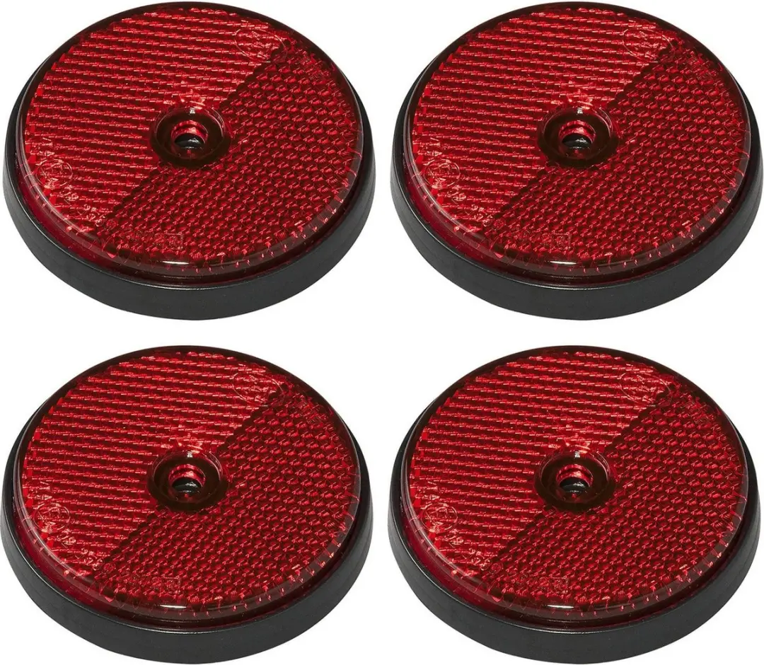 Pro Plus Reflector - set 4x - rood - schroefbevestiging - 60mm - rond