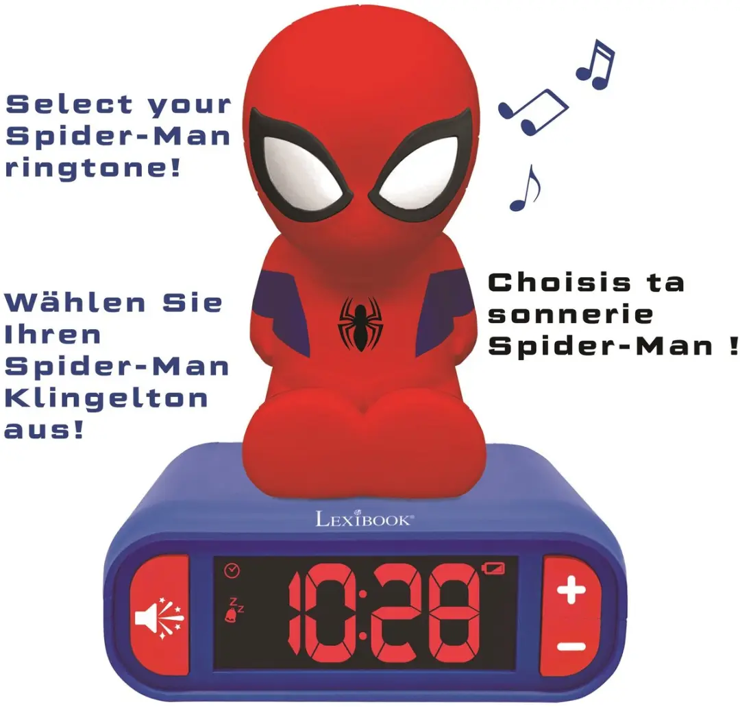 Lexibook Spider-Man 3D Wekker met Nachtlampje RL800SP - afbeelding 2 van 6
