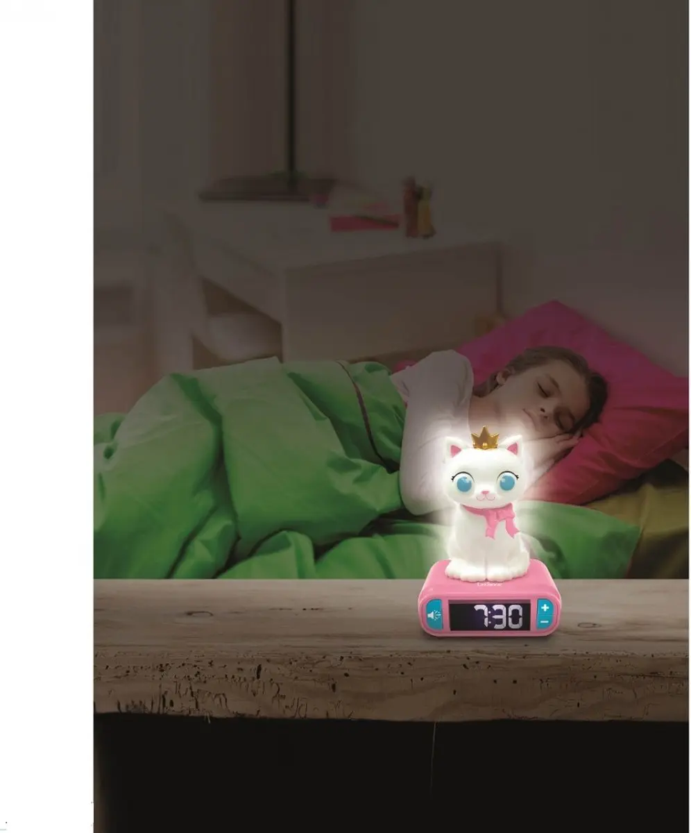 Lexibook Kitten Wekker met Nachtlampje - Roze - afbeelding 4 van 6
