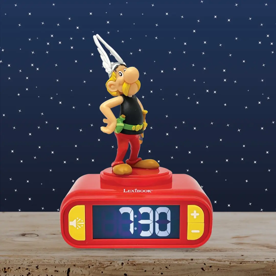 Lexibook Asterix Nachtlampje Wekker met Geluiden - Ø15cm - afbeelding 3 van 6