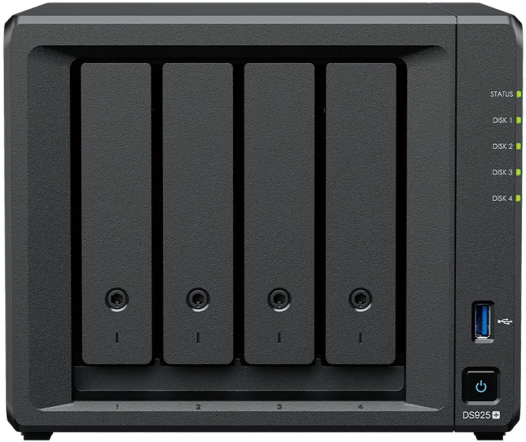 Synology DiskStation DS925+ - NAS - 4 bay (plus 2x M.2 slots) - 4GB DDR4 - 0TB - 2x 2.5G netwerk