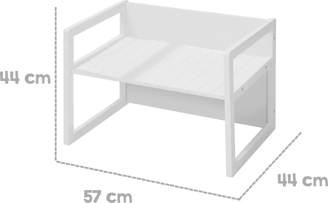 Roba Houten Kinderbankje Bank en Tafel - Wit - afbeelding 2 van 6