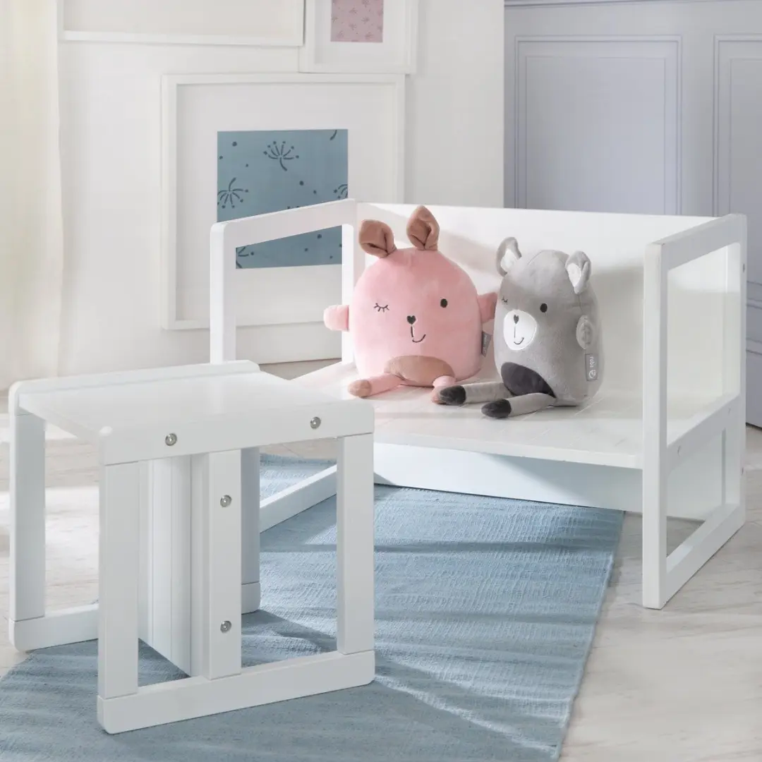 Roba Houten Kinderbankje Bank en Tafel - Wit - afbeelding 6 van 6