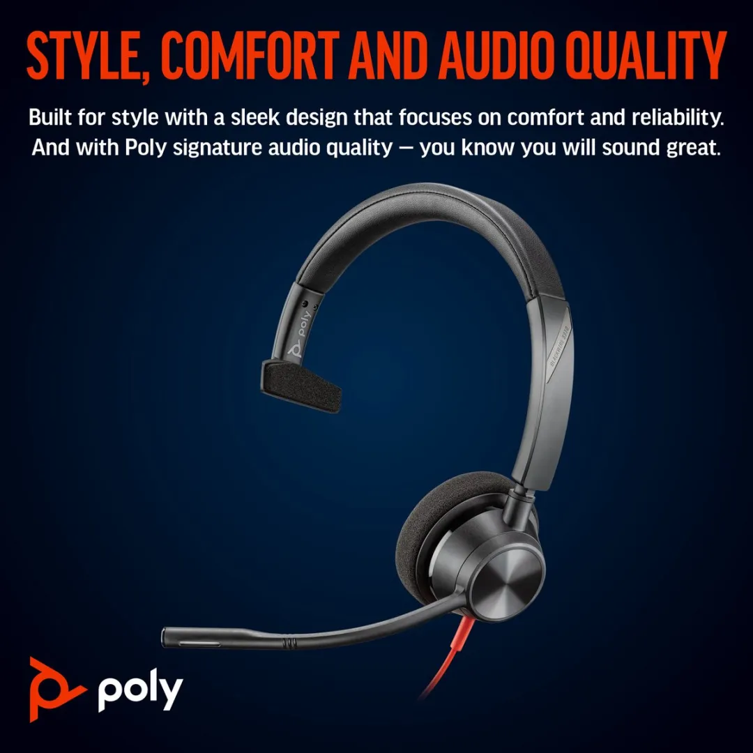 HP Poly Blackwire C3310 Headset - Noise Cancelling - Zwart - afbeelding 6 van 6