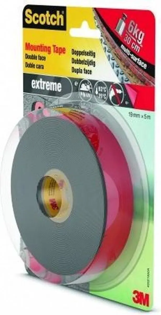 3M Scotch Extreme Montagetape 40021950 - 5m x 19mm - Grijs - afbeelding 2 van 4