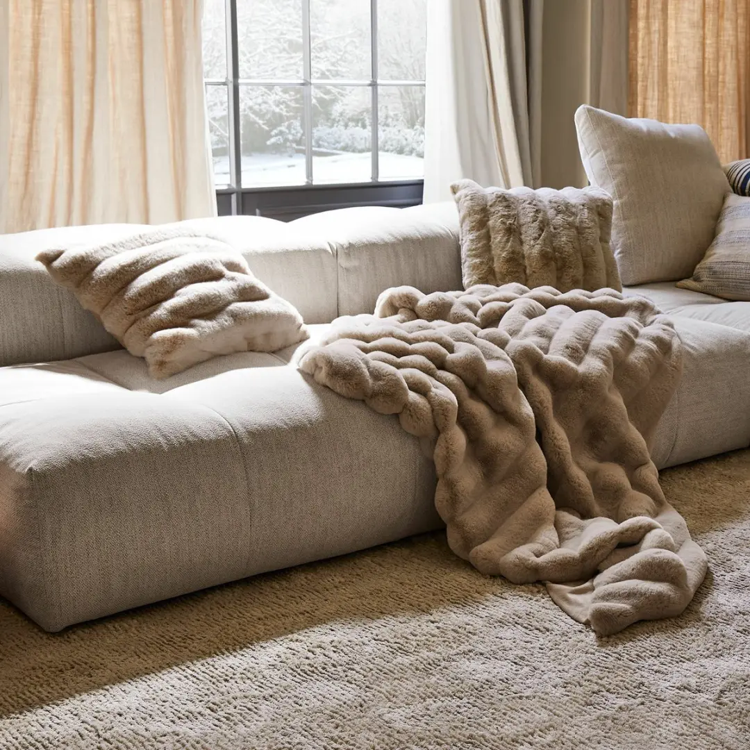 Loberon Caelira Kussenhoes Set van 2 - Beige - afbeelding 4 van 5
