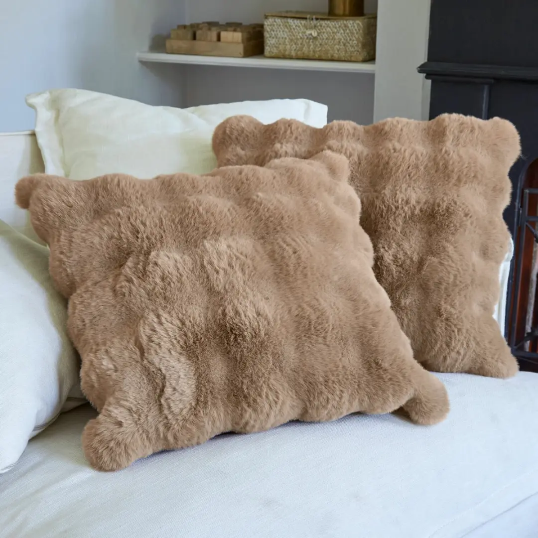 Loberon Zalina Kussenhoes Set van 2 - Taupe - afbeelding 4 van 4