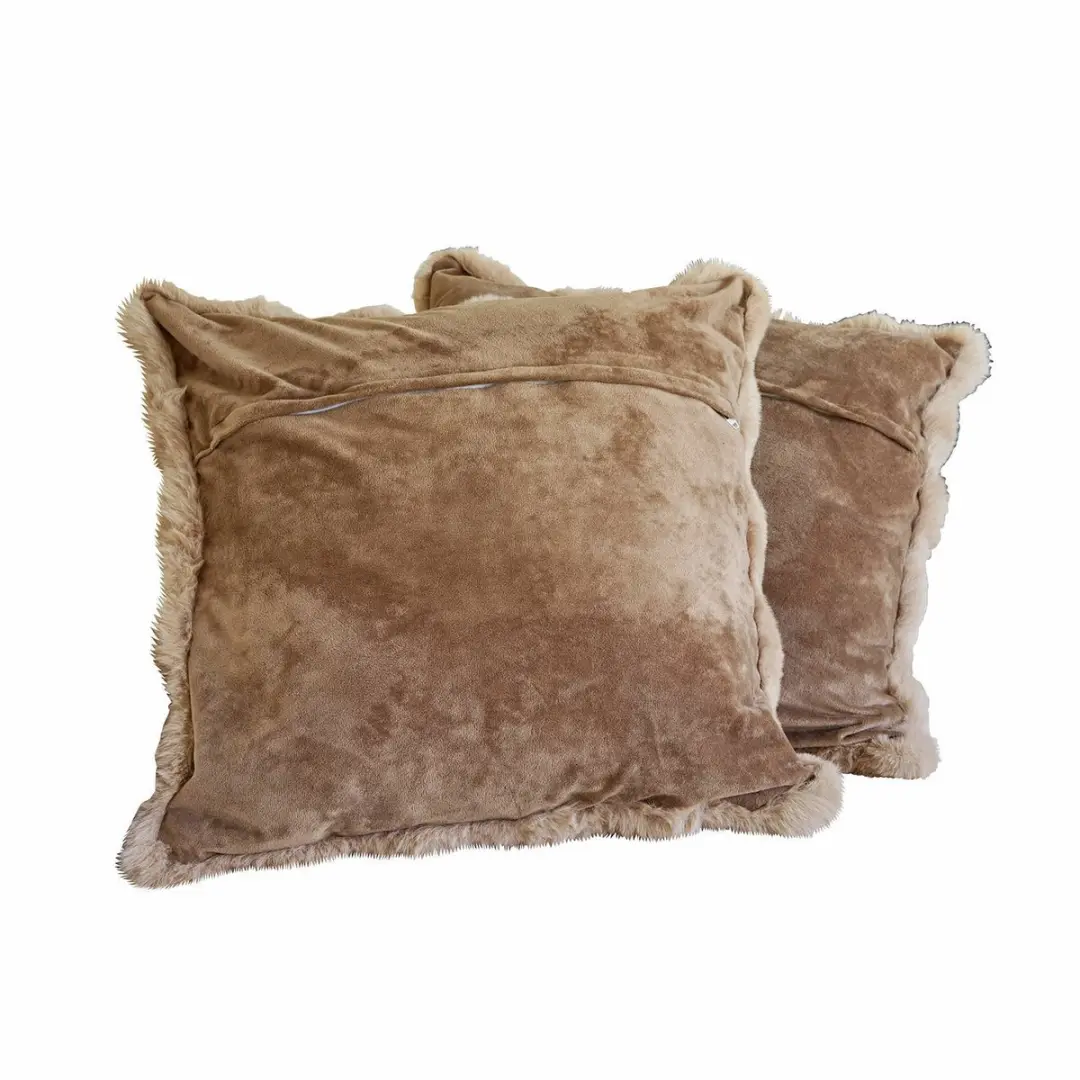 Loberon Zalina Kussenhoes Set van 2 - Taupe - afbeelding 3 van 4