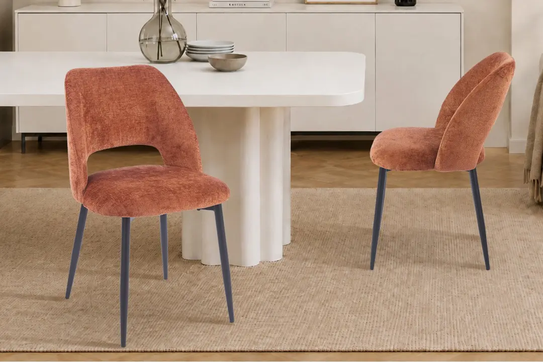 Stoelen/Eetkamerstoel 'Arlo' in stof Harmony Roest kleur