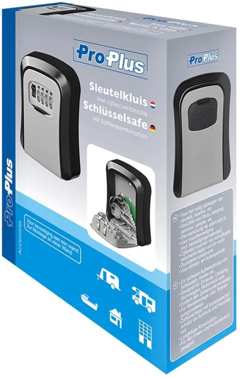 ProPlus Sleutelkluis Cijfercombinatie - Weerbestendig - Zwart/Grijs - afbeelding 2 van 6