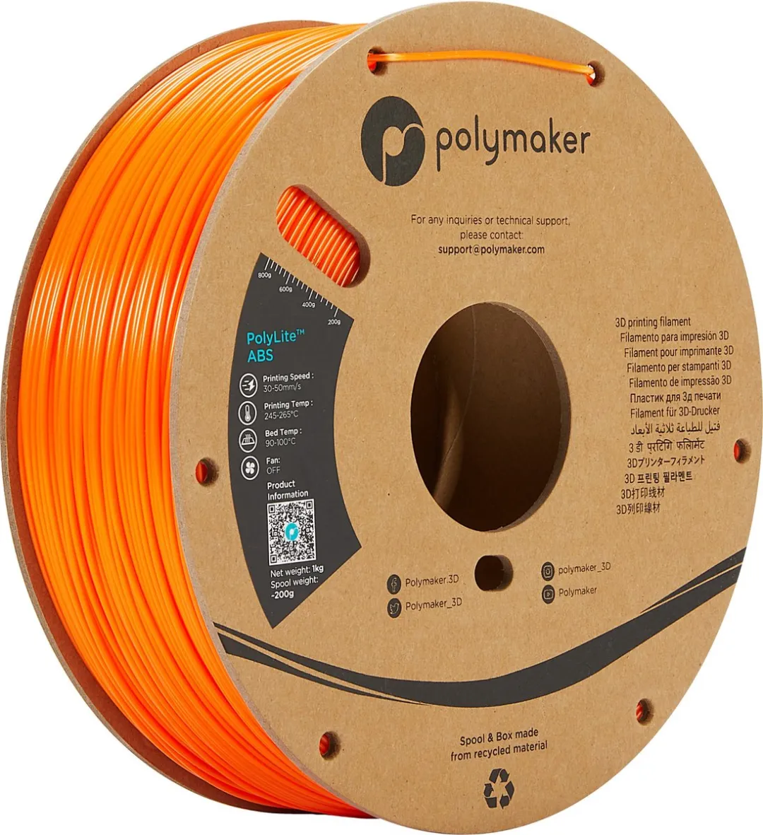 Polymaker PolyLite ABS Geurarm Filament 1.75mm 1000g
