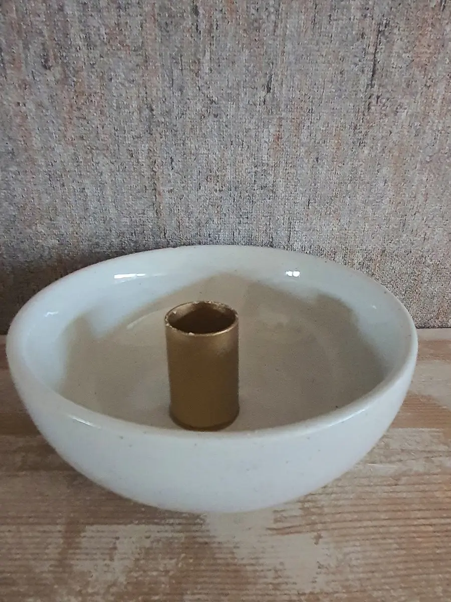 Home Society Kandelaar Landis White met goudkleurige standaard