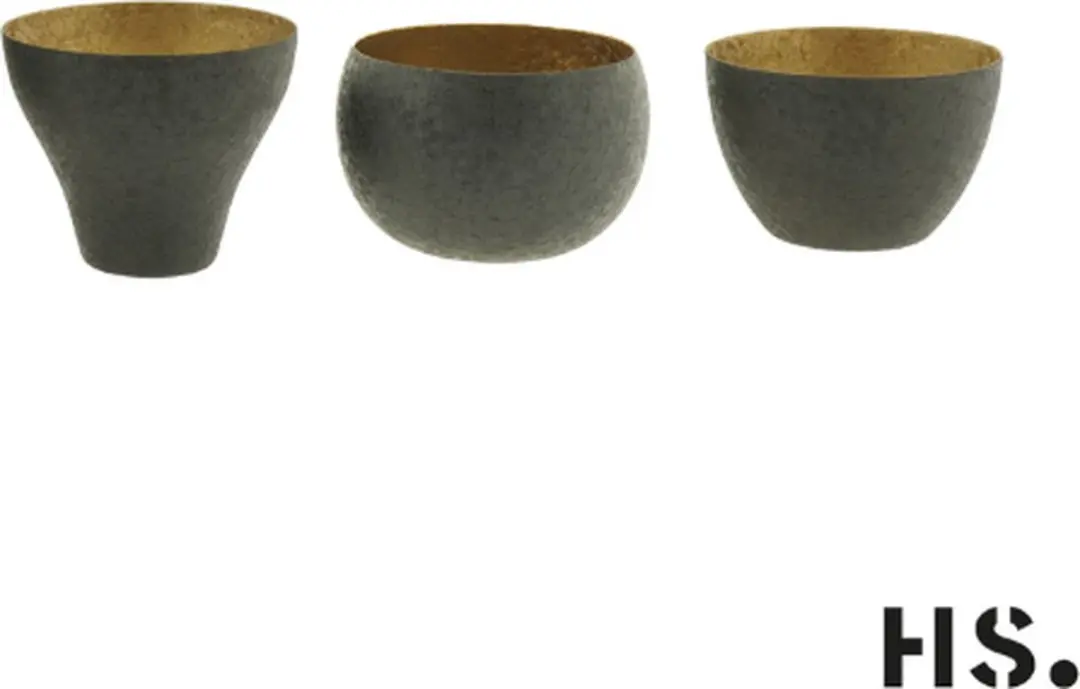 Home Society Kandelaar Moon set van 3 0 Zwart/goud