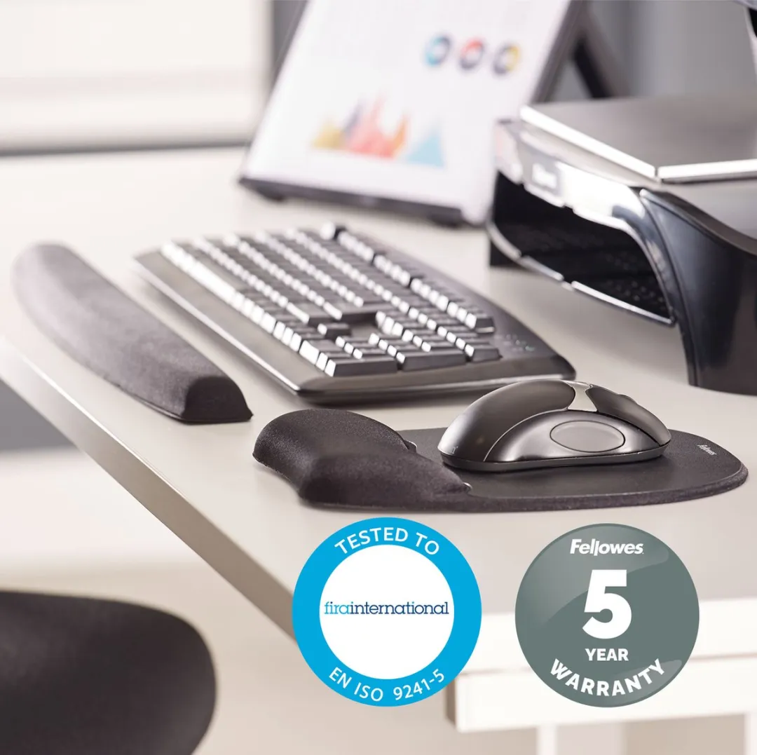 Fellowes Toetsenbord Polssteun Ergonomisch 9178201 - Zwart