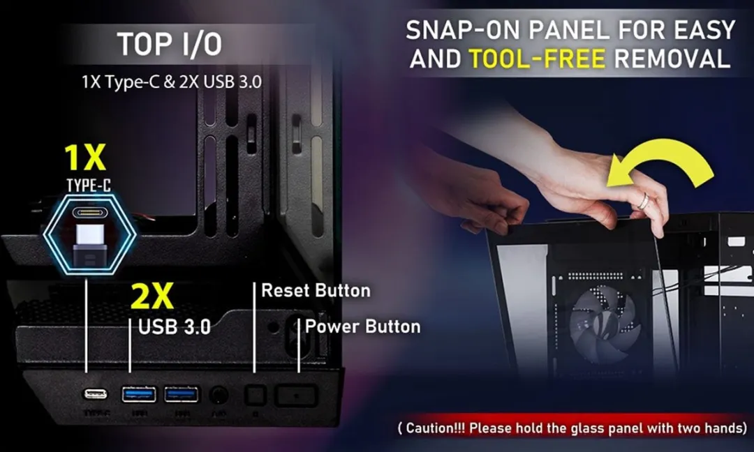 BitFenix MH100 ARGB Gehard Glas USB 3.1 Mid Tower BPAB 750W 80+ Bronze ATX Gaming Behuizing