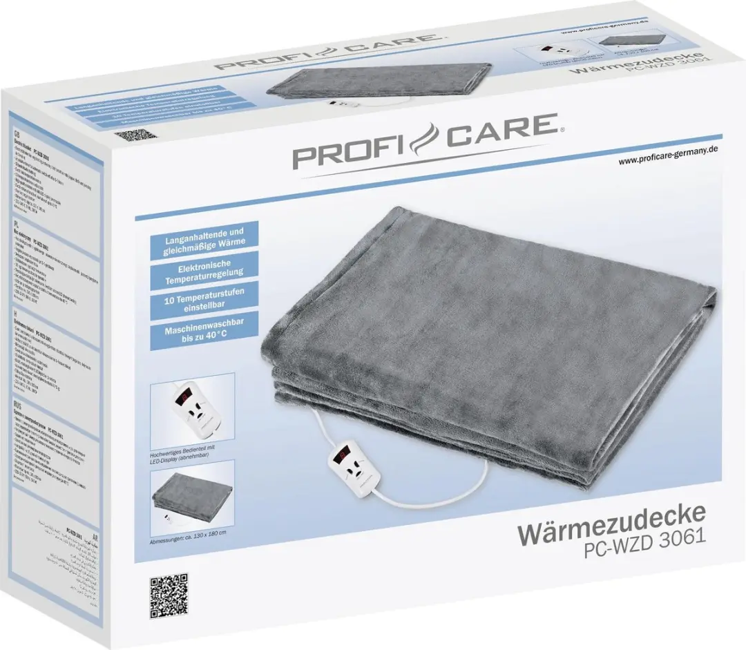Clatronic WZD 3061 Elektrische Knuffeldeken - 180W - Grijs - afbeelding 5 van 6