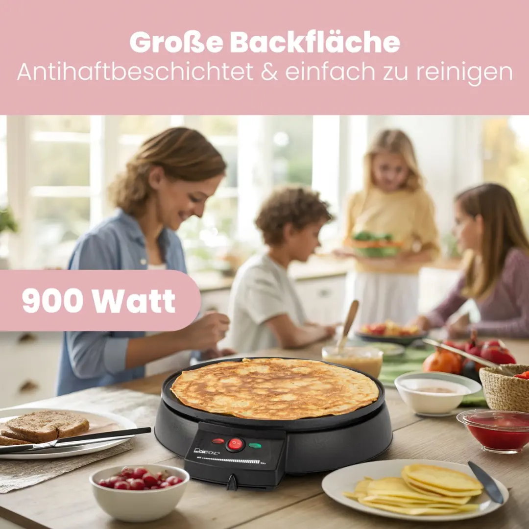 Clatronic CM 3372 Crêpemaker - 900W - Zwart - afbeelding 2 van 6