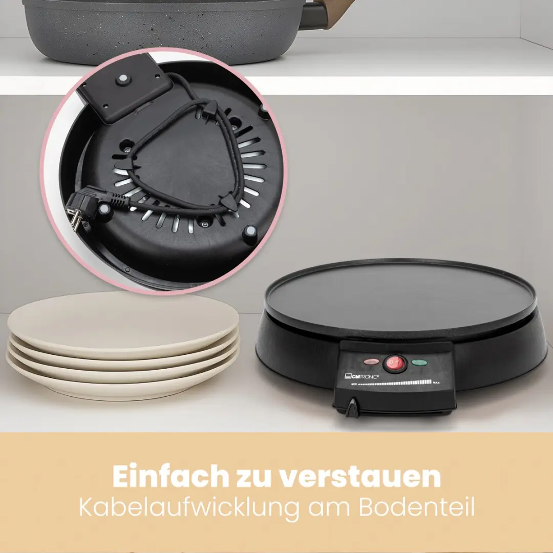 Clatronic CM 3372 Crêpemaker - 900W - Zwart - afbeelding 3 van 6