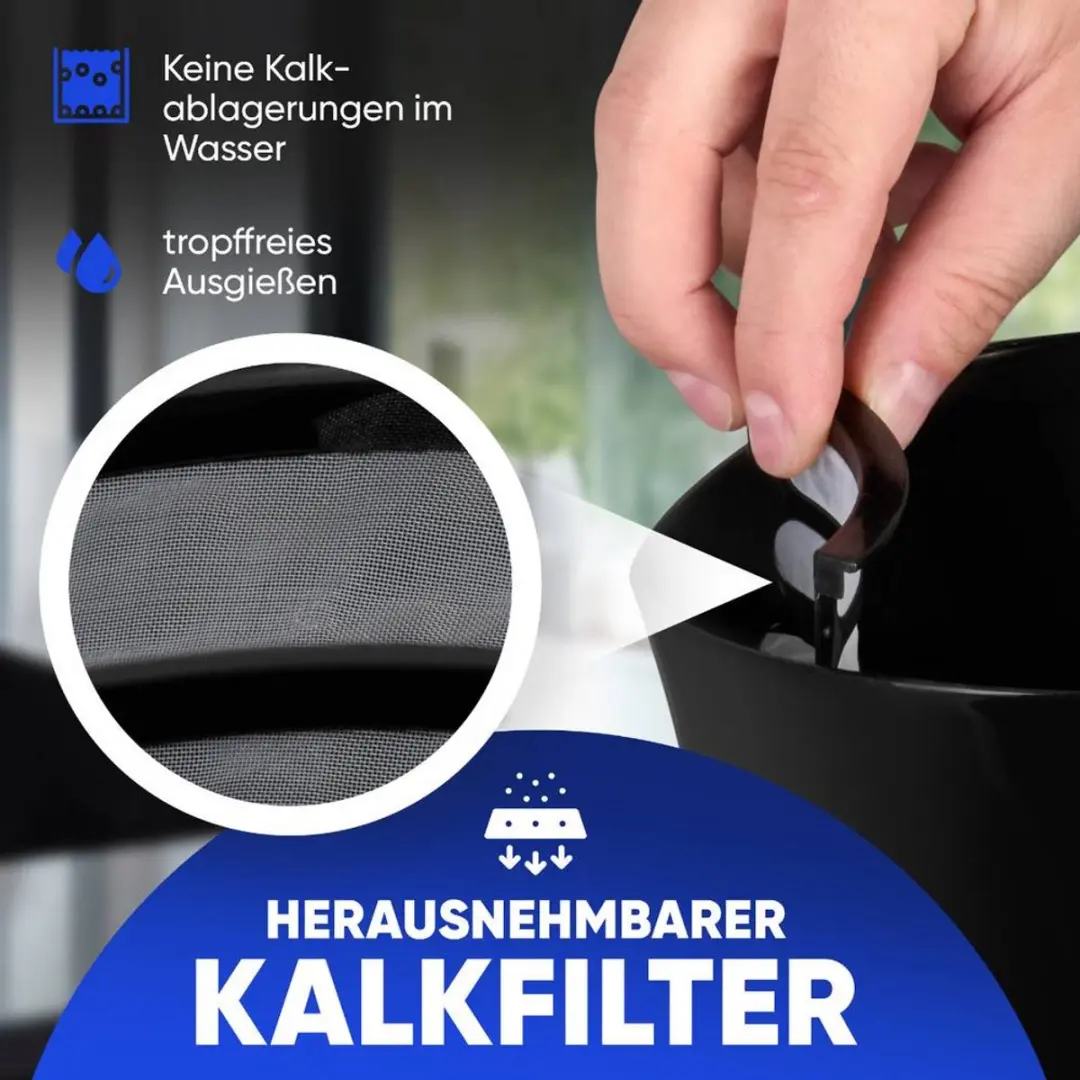 Clatronic WK 3819 Waterkoker 1.7L - 2200W - Zwart - afbeelding 2 van 4