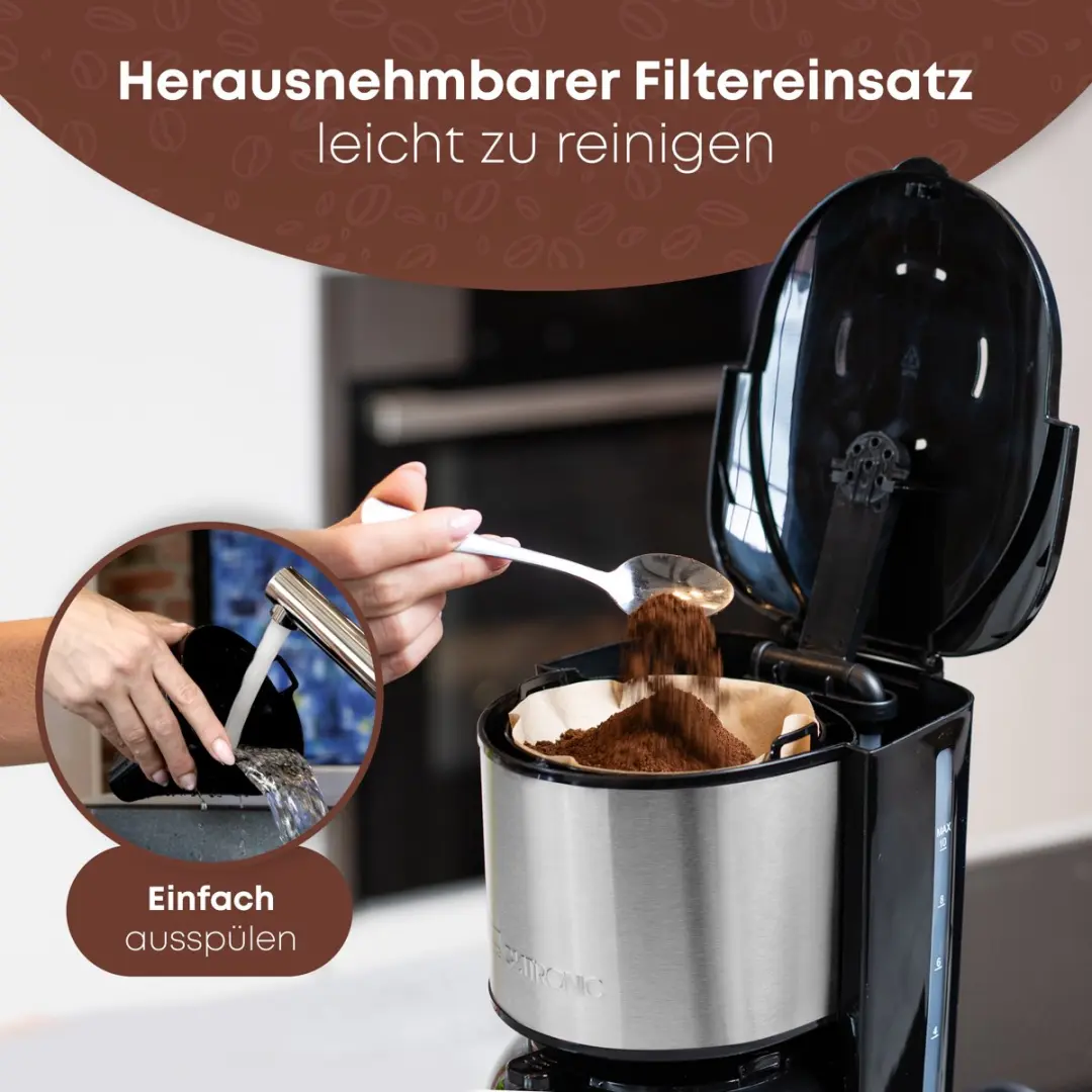 Clatronic KA 3805 Koffiezetapparaat - 1.2 liter - RVS - afbeelding 6 van 6