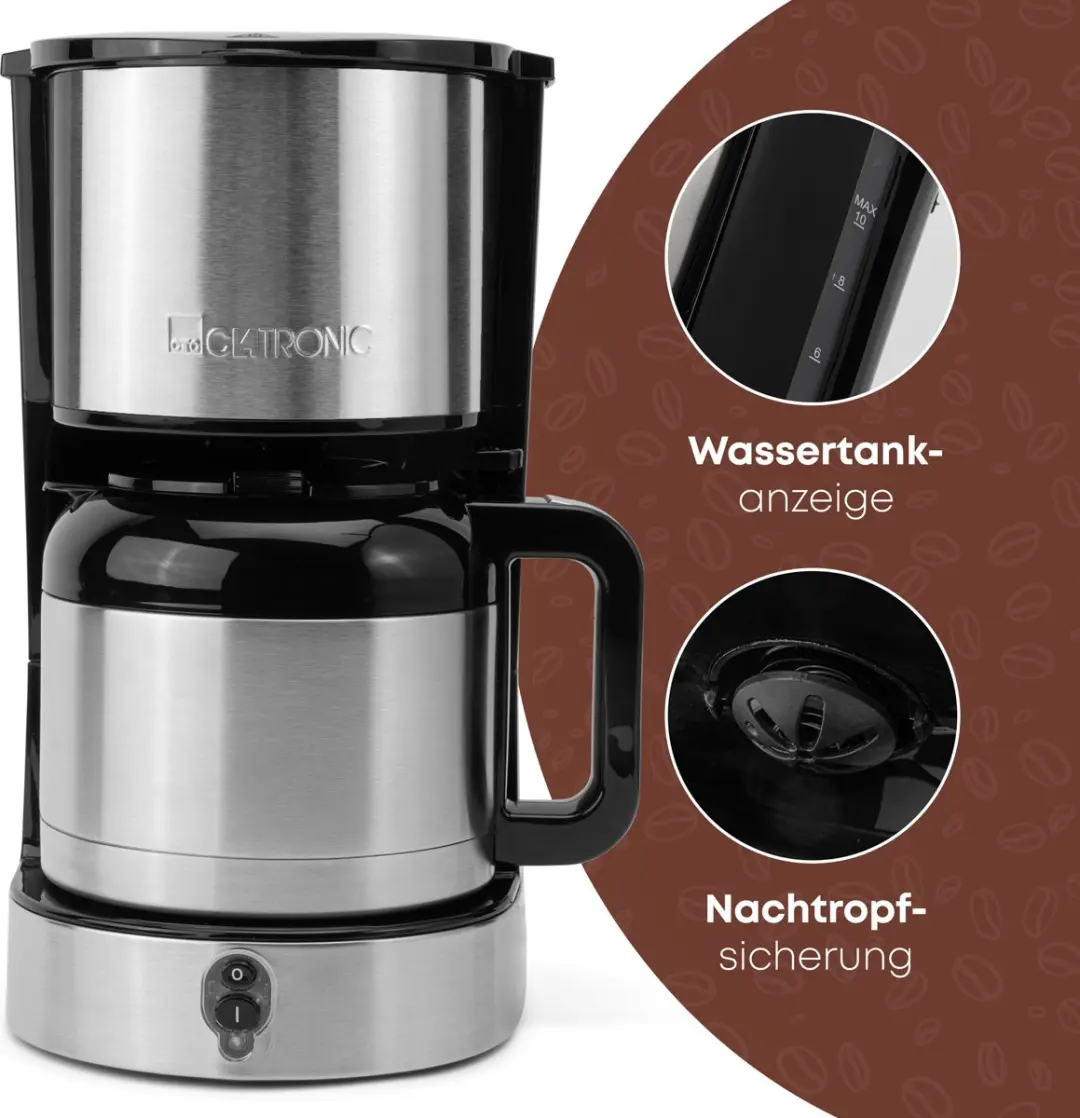 Clatronic KA 3805 Koffiezetapparaat - 1.2 liter - RVS - afbeelding 5 van 6