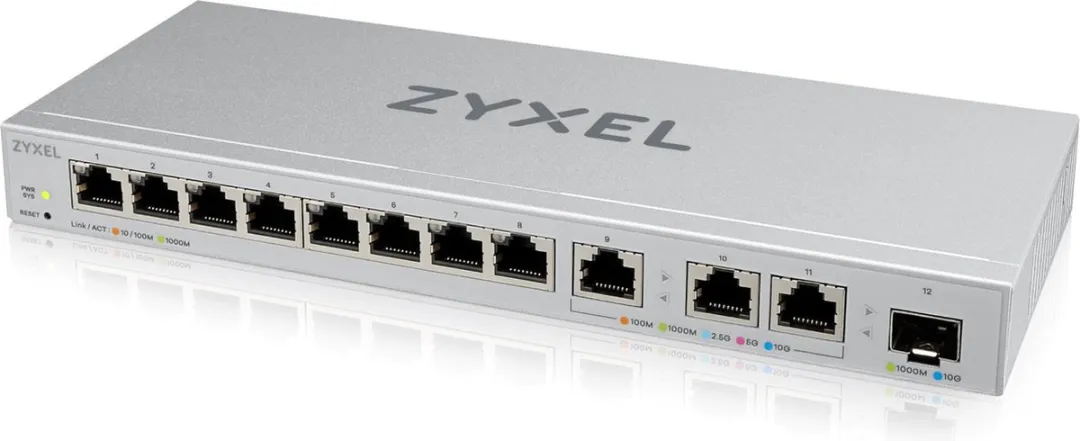 Zyxel XGS1250-12 Managed Switch 10G - 11x Ethernet + 1x SFP - Grijs