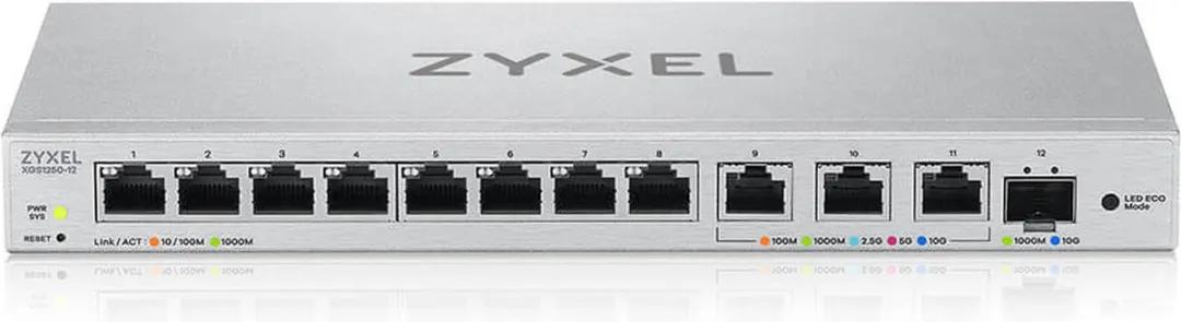 Zyxel XGS1250-12 Managed Switch 10G - 11x Ethernet + 1x SFP - Grijs