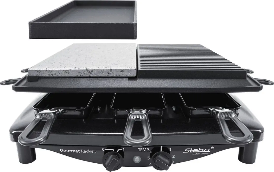 Steba RC4 Plus Deluxe 622300 Gourmetstel - 1450W - RVS/Zwart - afbeelding 2 van 6