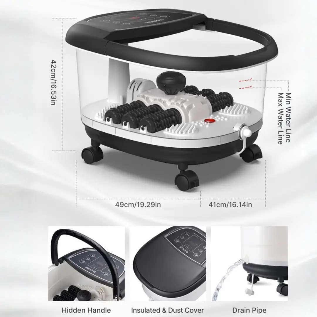 Renpho PEU-JD-618-BK Voetenbad Massager - Zwart - afbeelding 4 van 6