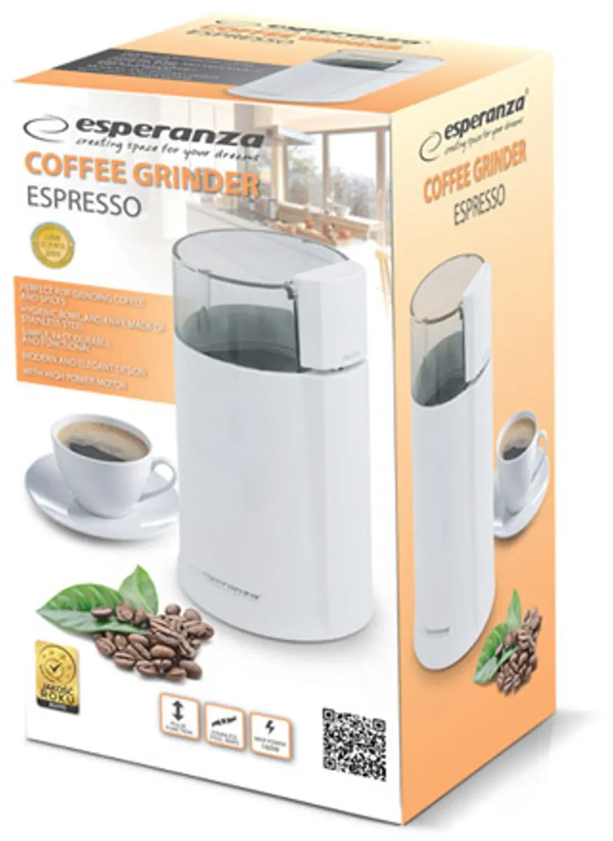 Esperanza EKC001W Koffiemolen - 160W - Wit - afbeelding 6 van 6