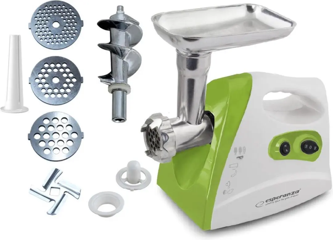 Esperanza EKM012G Vleesmolen - 600W - Wit/Groen - afbeelding 2 van 6