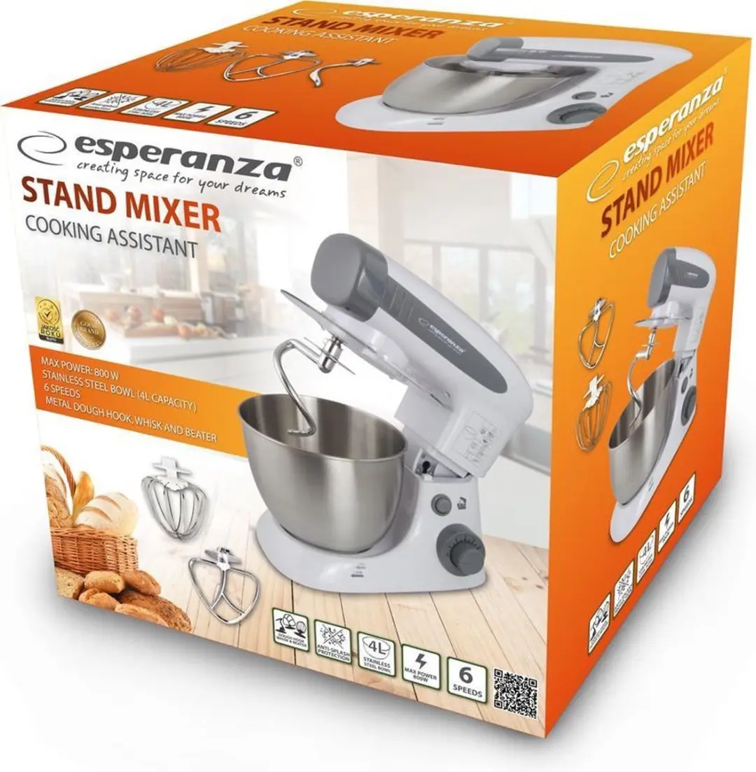 Esperanza EKM024 Staande Mixer 800W - afbeelding 2 van 6