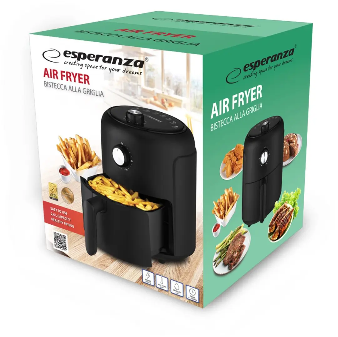 Esperanza EKA001 Heteluchtfriteuse 2,6L - 1000W - afbeelding 4 van 5