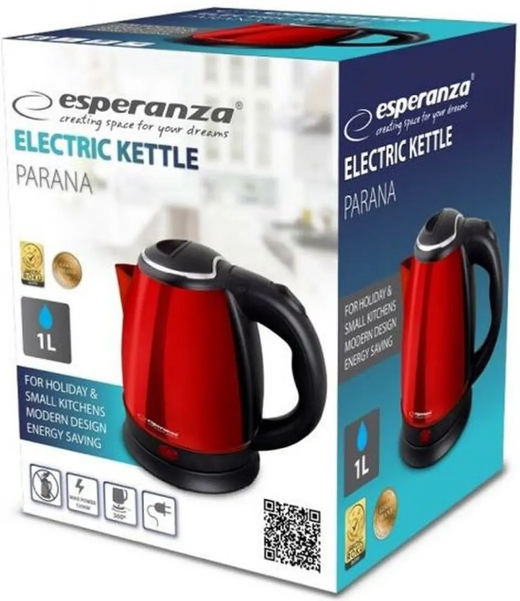 Esperanza Parana EKK128R Waterkoker - Rood - afbeelding 2 van 2