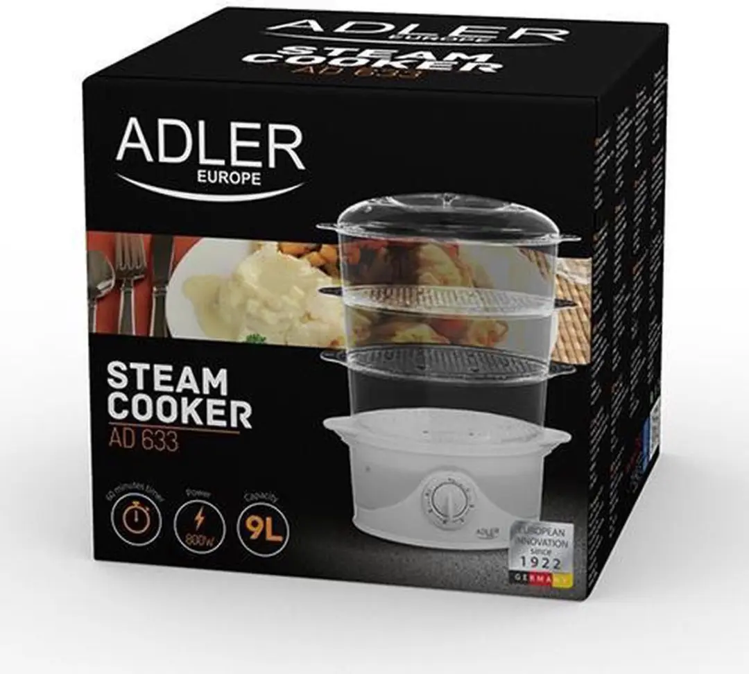 Adler AD 633 Stoomkoker 800W - 9L - Wit - afbeelding 3 van 6