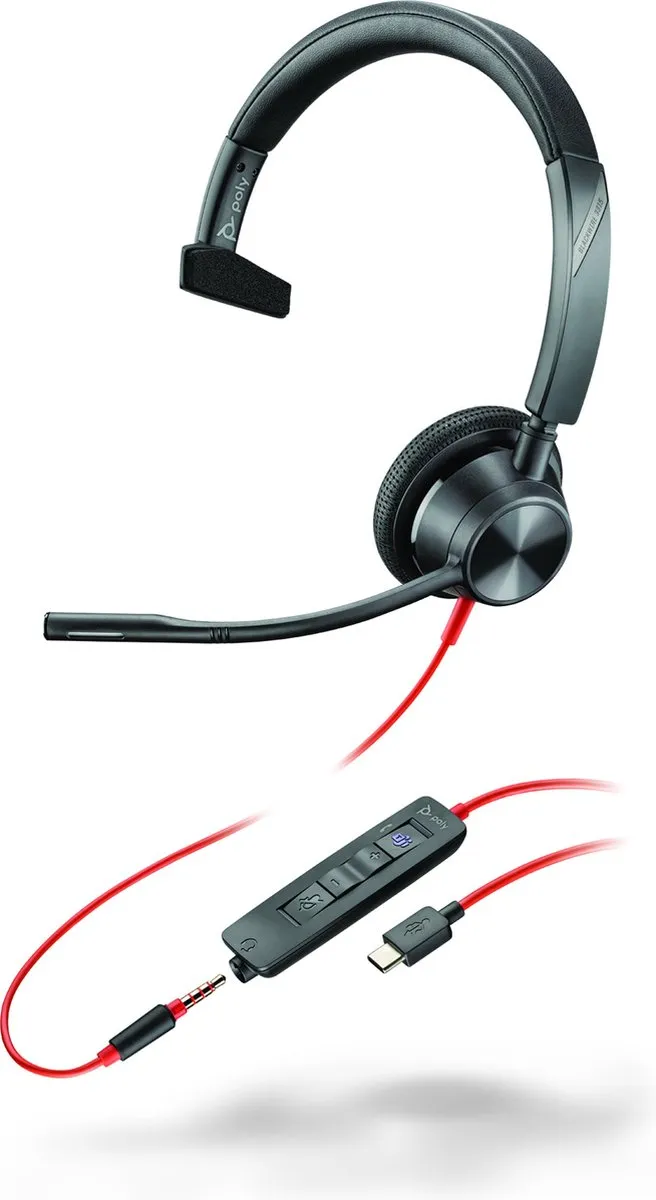 HP Poly Blackwire C3315-M – On-ear headset – Kabel – Mono – Zwart – Ruisonderdrukking (microfoon)