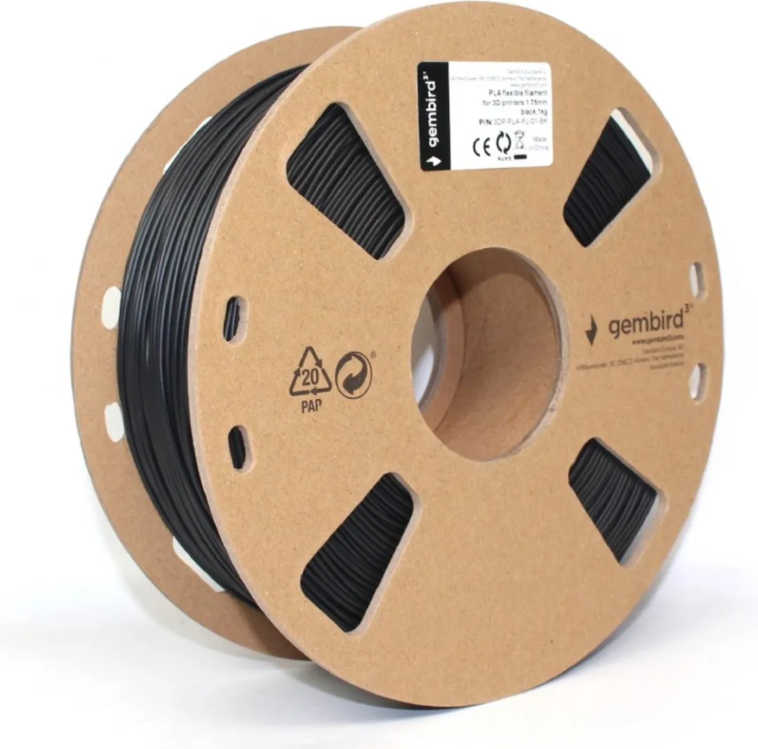 Gembird PLA Flexibel 1.75mm Zwart 1kg