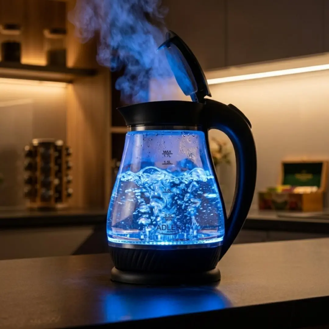 Adler AD1274b Waterkoker - 2200W - 1.7 liter - Zwart - afbeelding 2 van 6