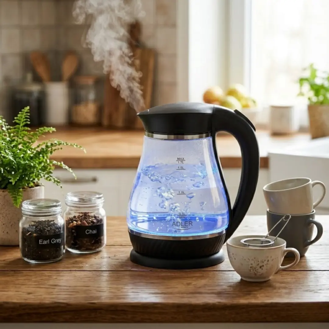 Adler AD1274b Waterkoker - 2200W - 1.7 liter - Zwart - afbeelding 4 van 6