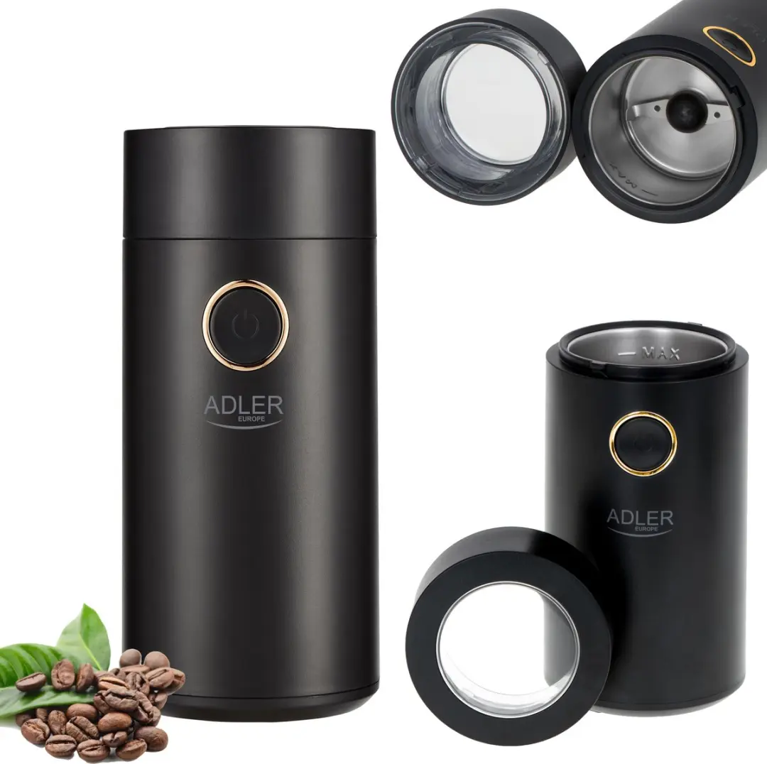Adler AD 4446BG Koffiemolen - 150W - Zwart Goud - afbeelding 2 van 6