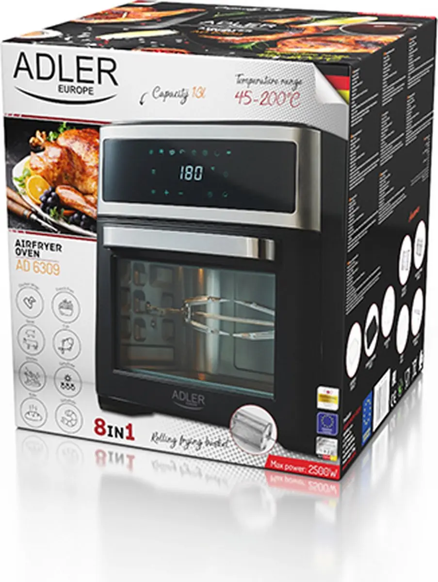 Adler AD 6309 Airfryer Oven - 13L - 2500W - afbeelding 5 van 6