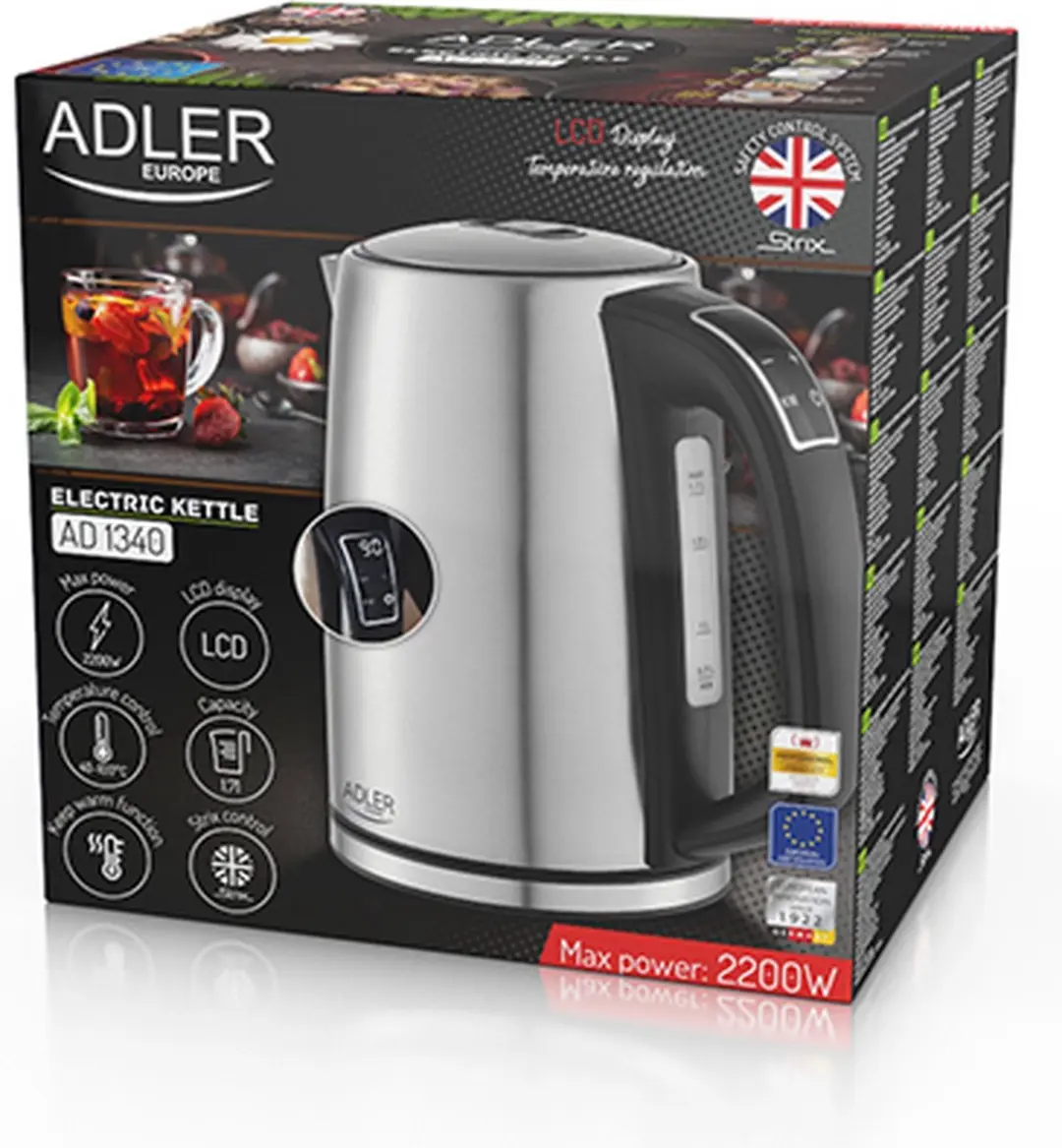 Adler AD 1340 Waterkoker - 2200W - 1,7L - afbeelding 4 van 6