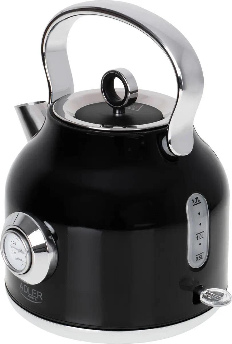 Adler AD 1346B Waterkoker met Thermometer - 1.7L - Zwart - afbeelding 2 van 6