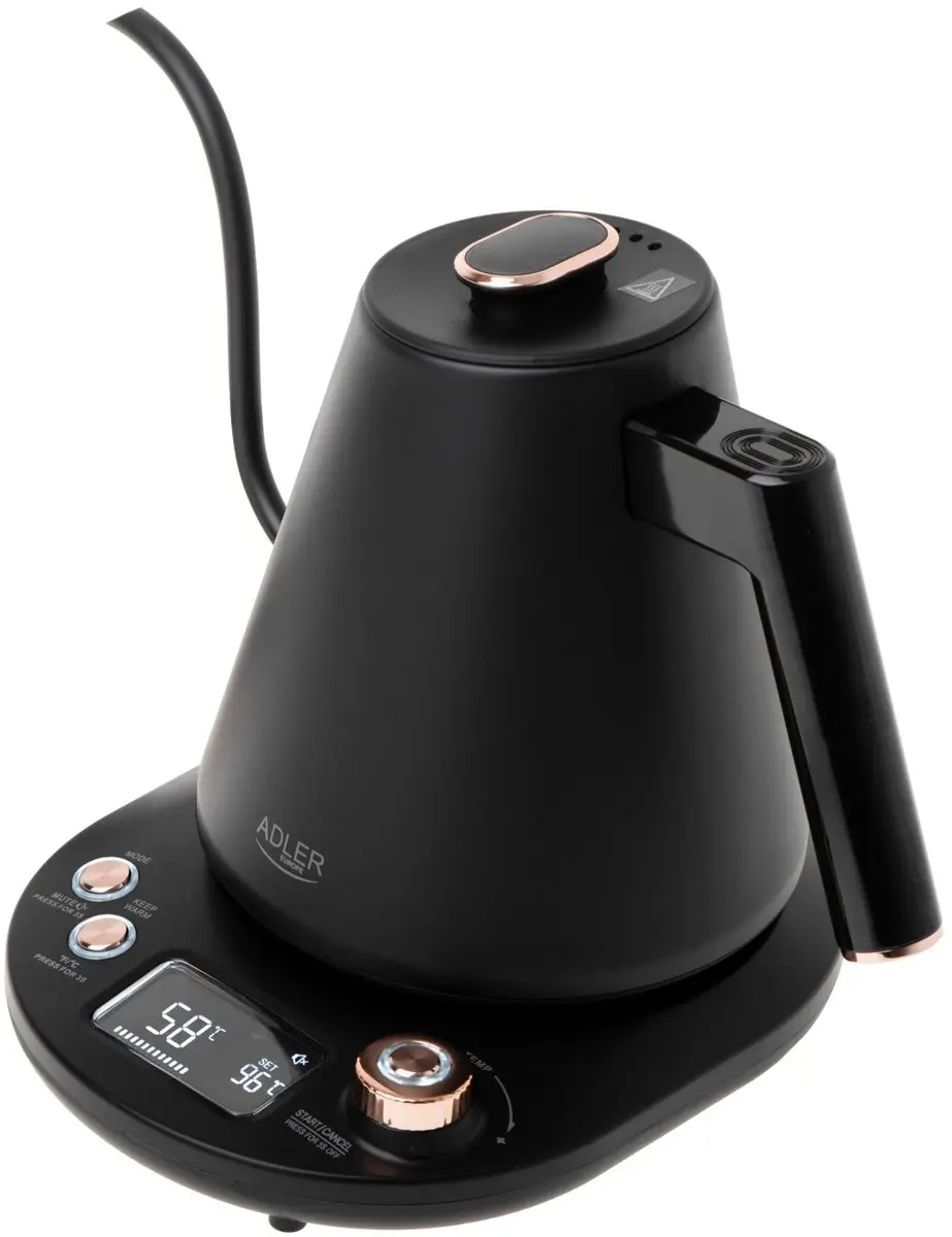 Adler AD1349 Waterkoker - 1100W - Zwart/Goud - afbeelding 4 van 6