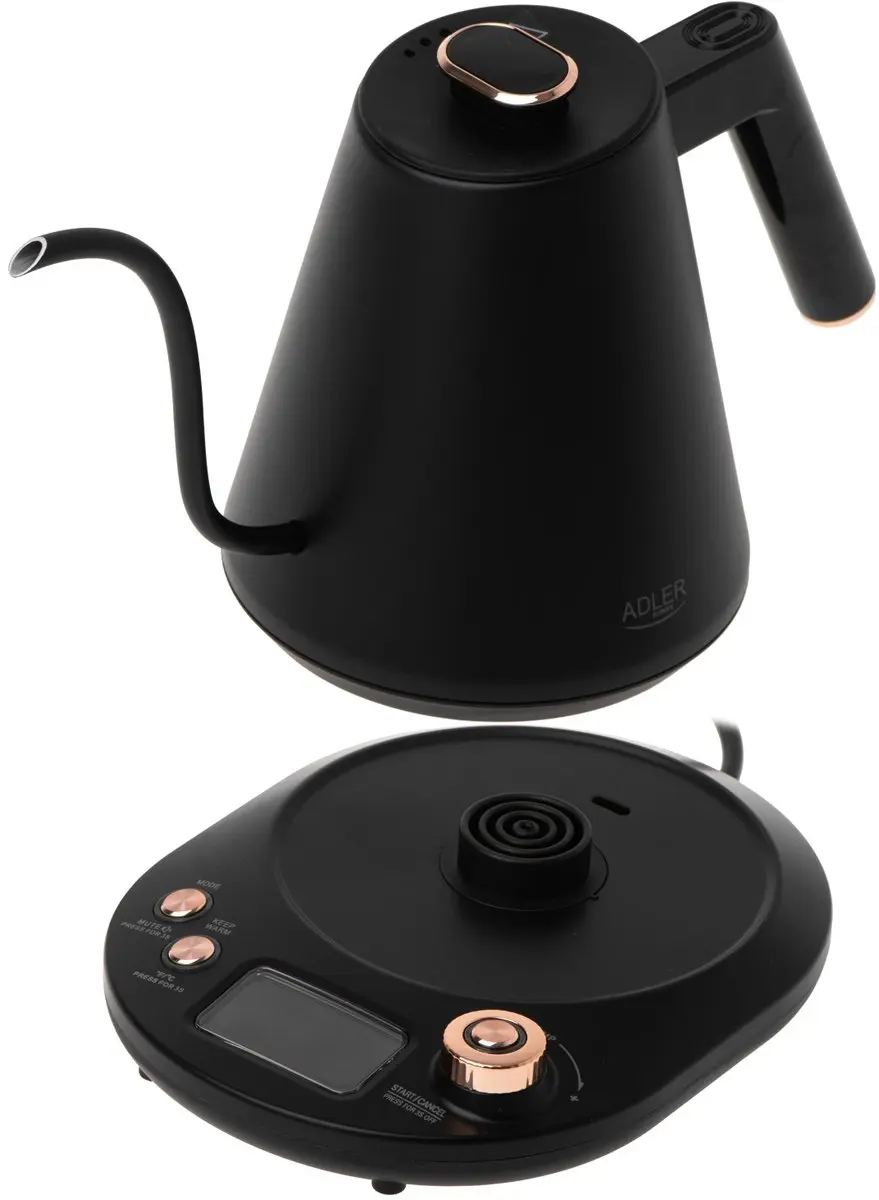 Adler AD1349 Waterkoker - 1100W - Zwart/Goud - afbeelding 3 van 6