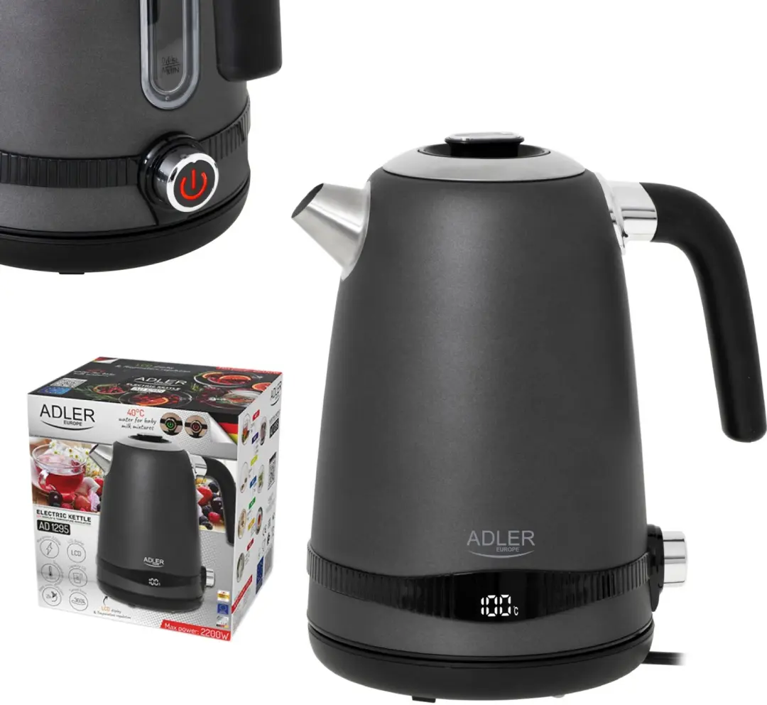Adler AD 1295G Waterkoker 1,7L - 2200W - Grijs - afbeelding 2 van 6