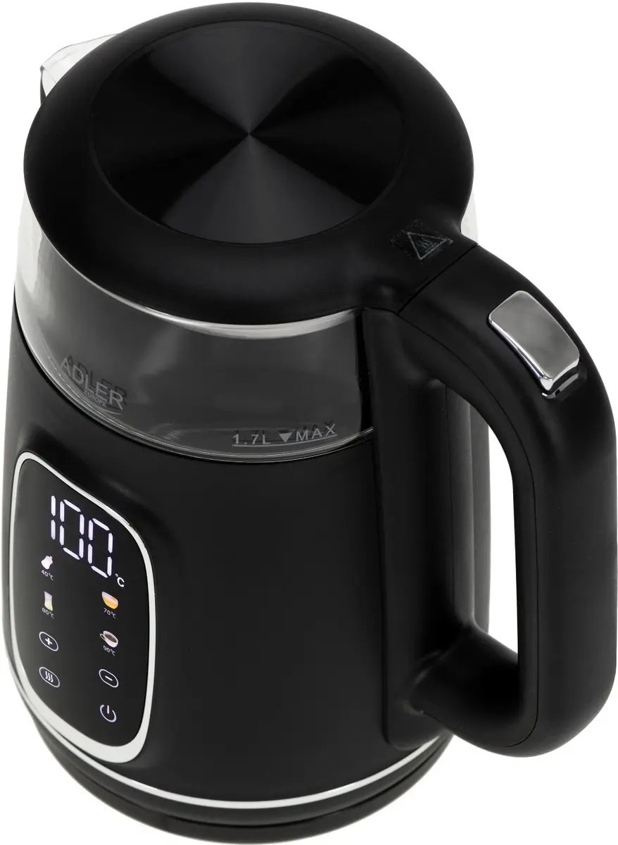 Adler AD 1305 bs Waterkoker - 1.7L - 2200W - Zwart/Zilver - afbeelding 2 van 6