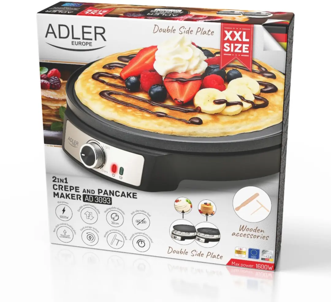 Adler AD3093 Pannenkoekenmaker - 1600W - 30cm - afbeelding 5 van 6