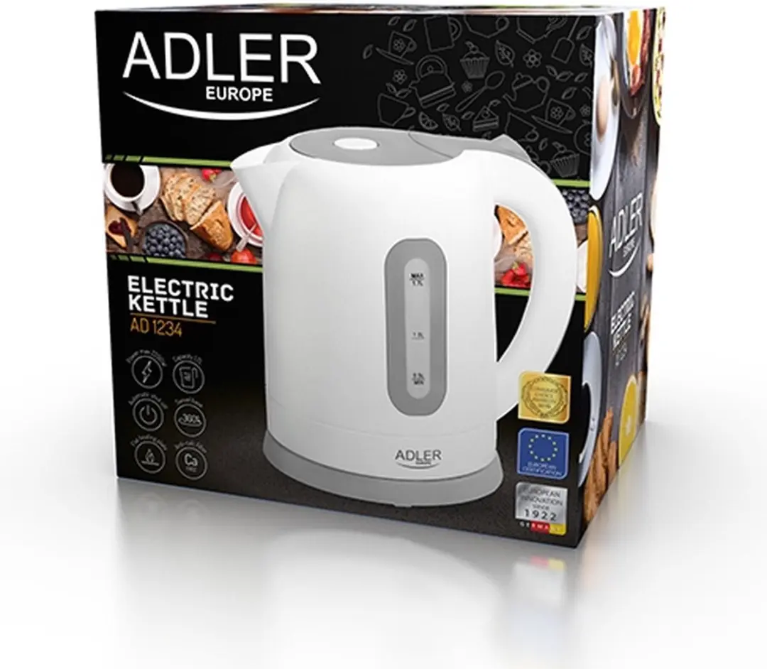Adler AD 1234 Draadloze Waterkoker - 2200W - 1.7L - Wit - afbeelding 2 van 6