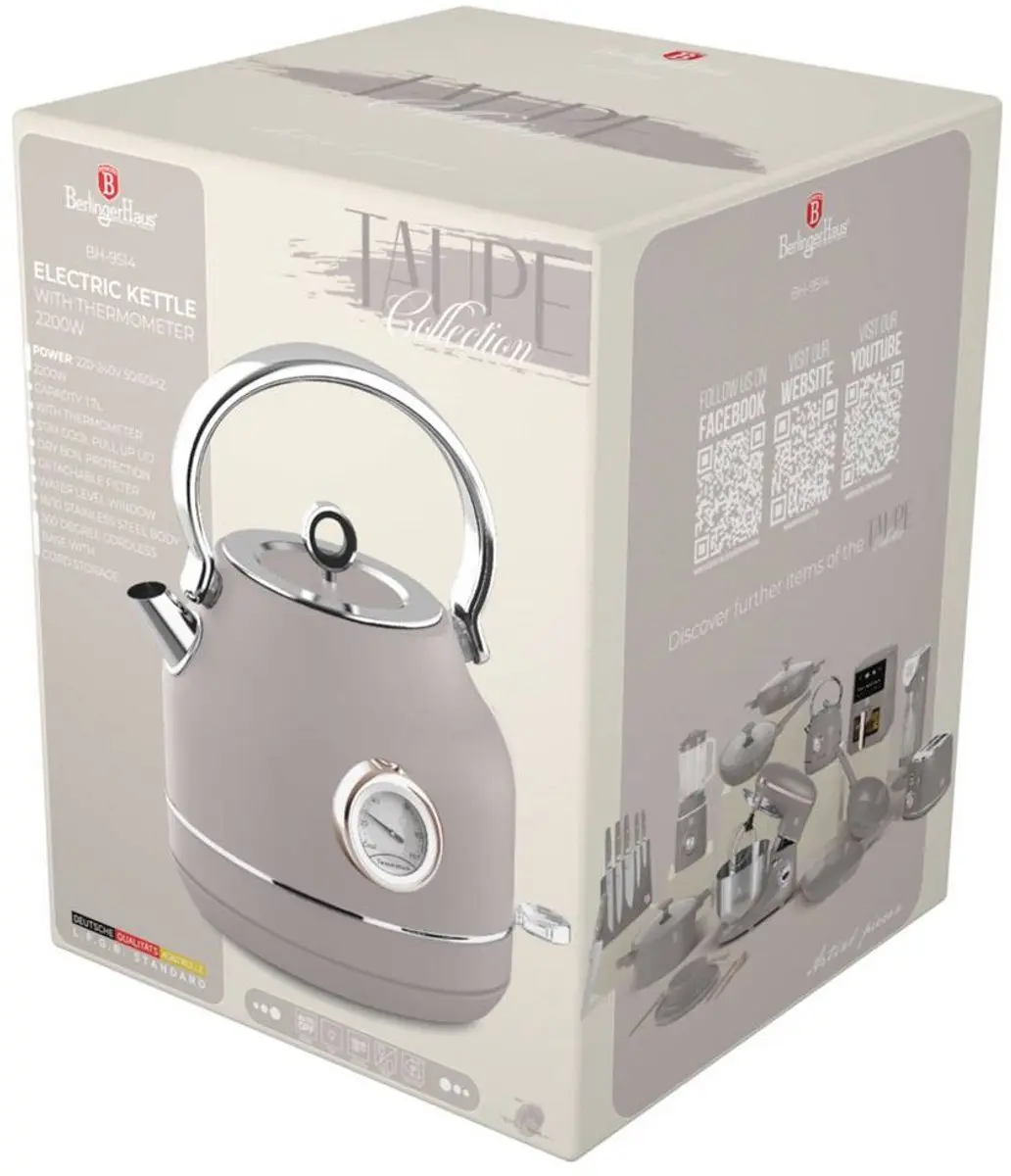 BerlingerHaus BH9514 Waterkoker - 1.7 l - Taupe - afbeelding 6 van 6